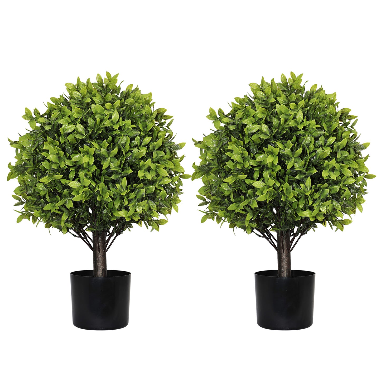 22-Inch Artificial Boxwood Topiary Ball Trees - 2 Pack