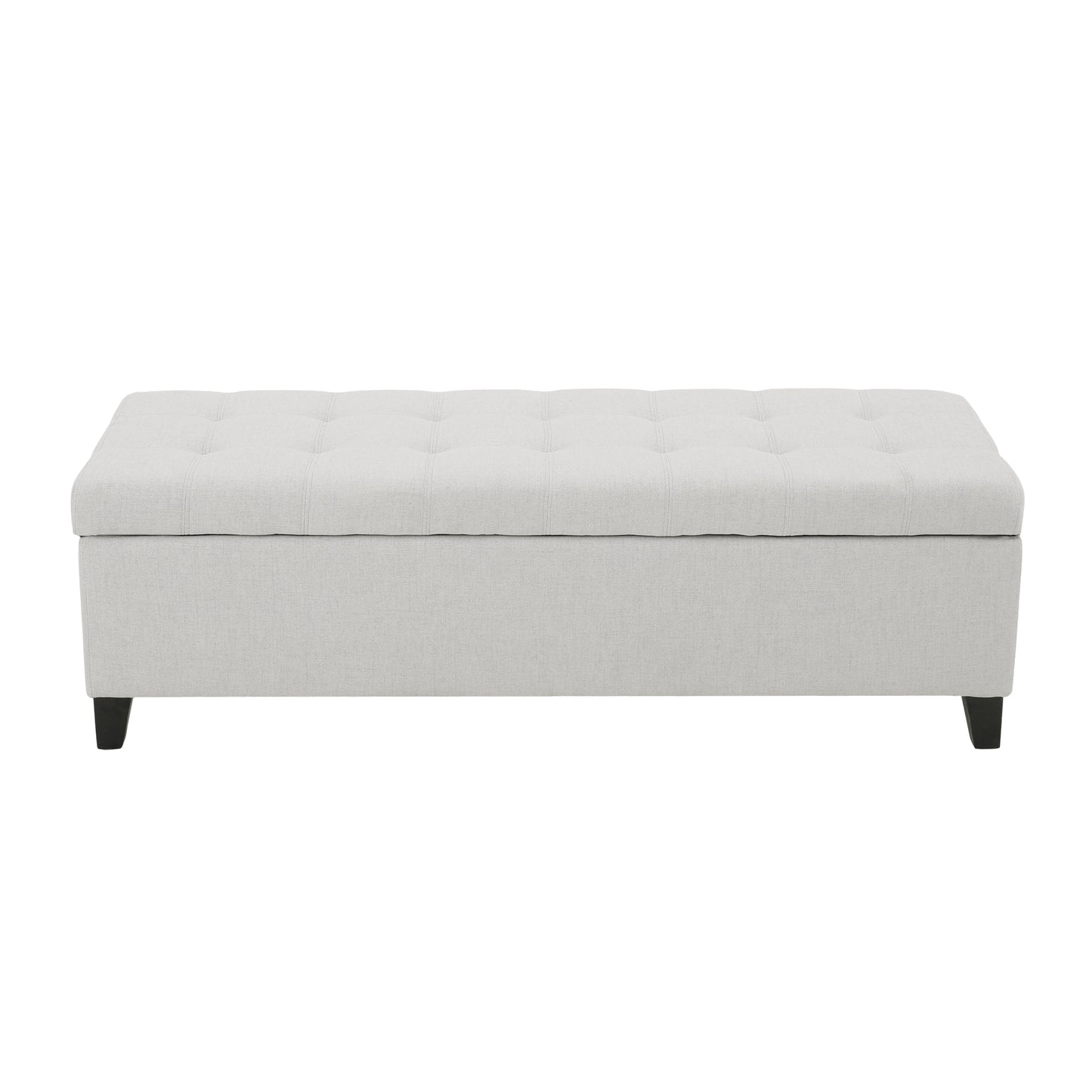 Upholstered Storage Ottoman Bench - Light Grey, 300lbs Capacity