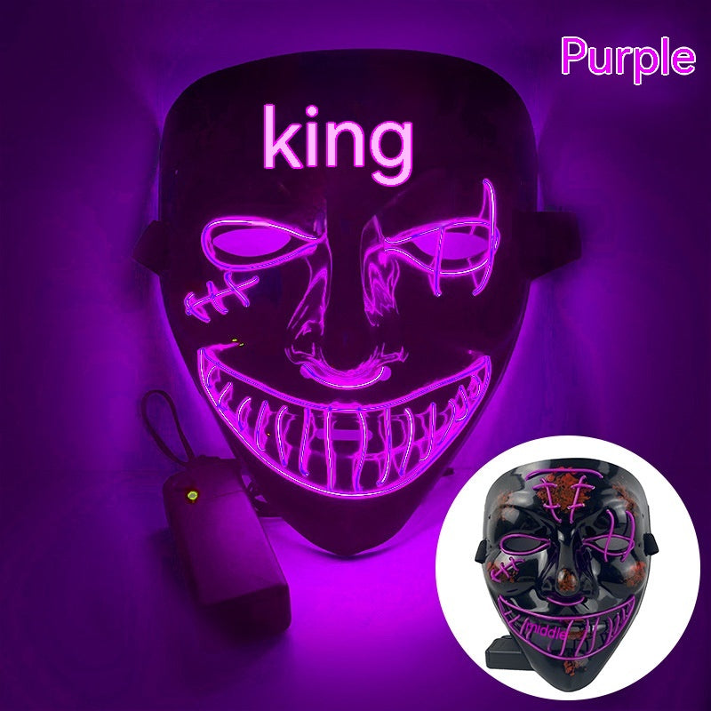 LED Halloween Mask Luminous Party Mask with V-Shaped Pirate Eye Design