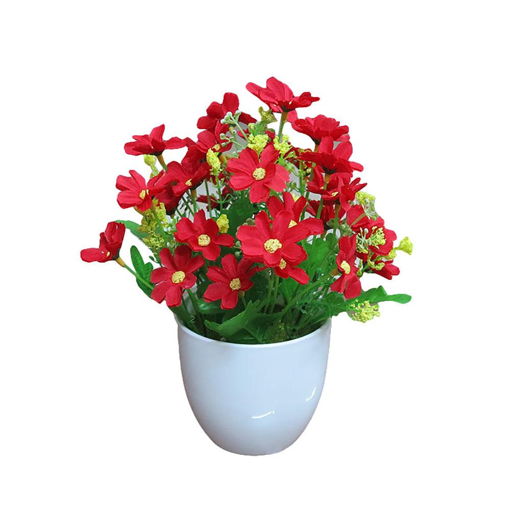Resin Flower Pot with Simulation Flowers Home Decor Crafts Set