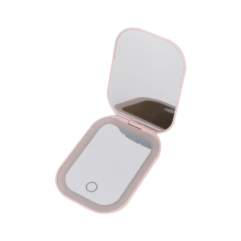 Portable Folding Mirror with 3-Color Backlighting - Compact Vanity Mirror