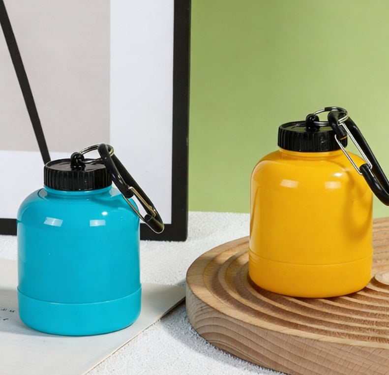 Portable Protein Powder Dispenser with Carabiner and Funnel - 200ml Capacity