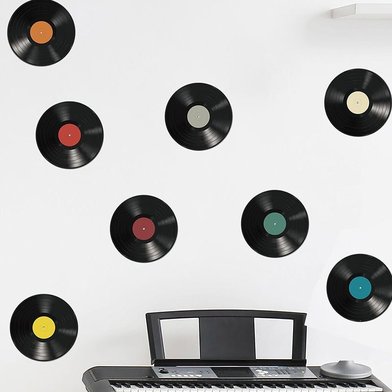 Music Record Shaped Wall Sticker for Bedroom & Living Room Decor