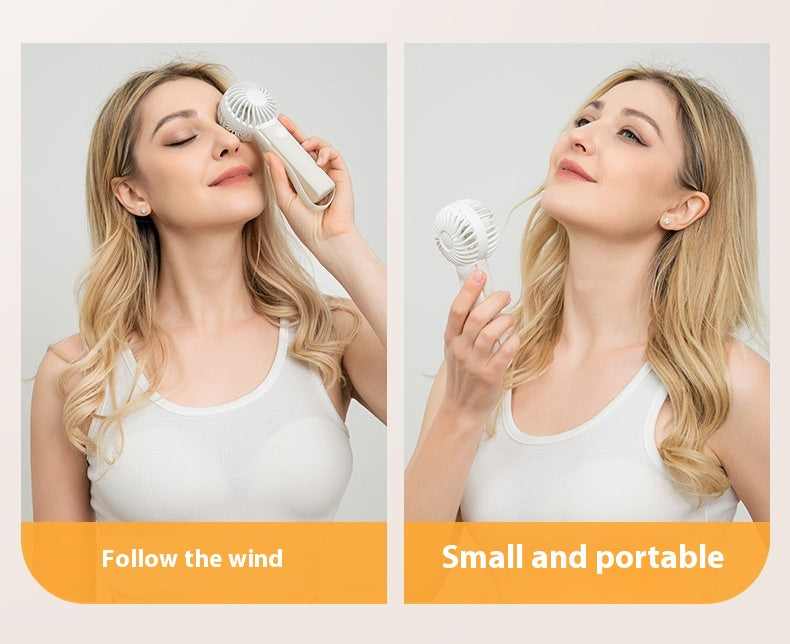 Portable Handheld Fan with Silicone Handle, USB Powered, Quiet Operation