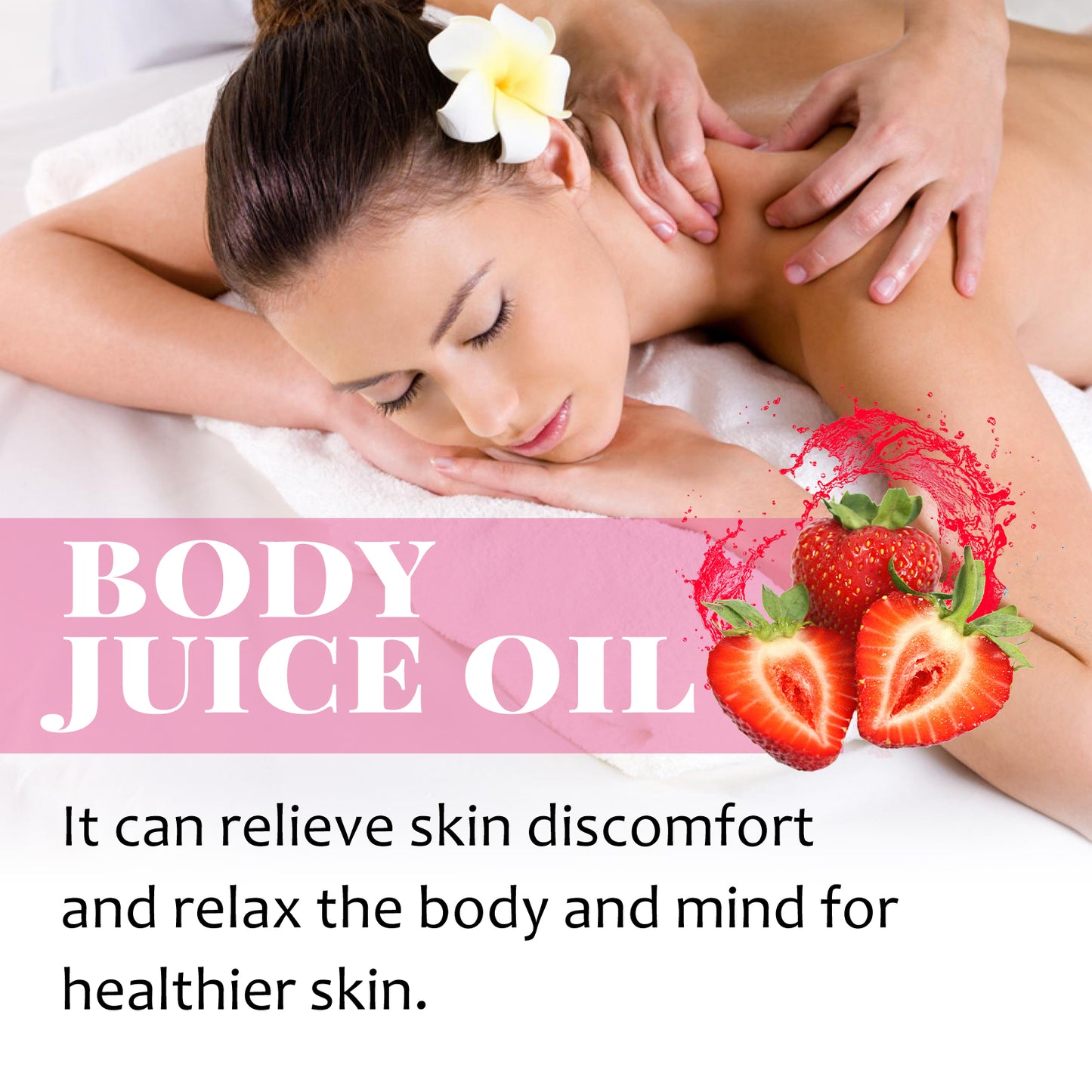Strawberry Body Oil for Dry Skin - 120ml Moisturizing & Smoothing Treatment