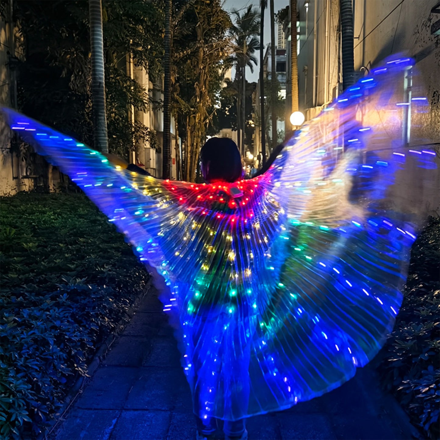 LED Light Up Wing For Adults 9.8FT Polyester Glowing Belly Dance