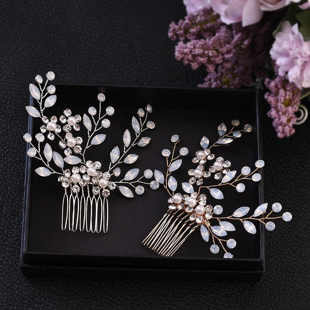 Women's Hair Comb - Crystal Pearl Styling, Multiple Colors