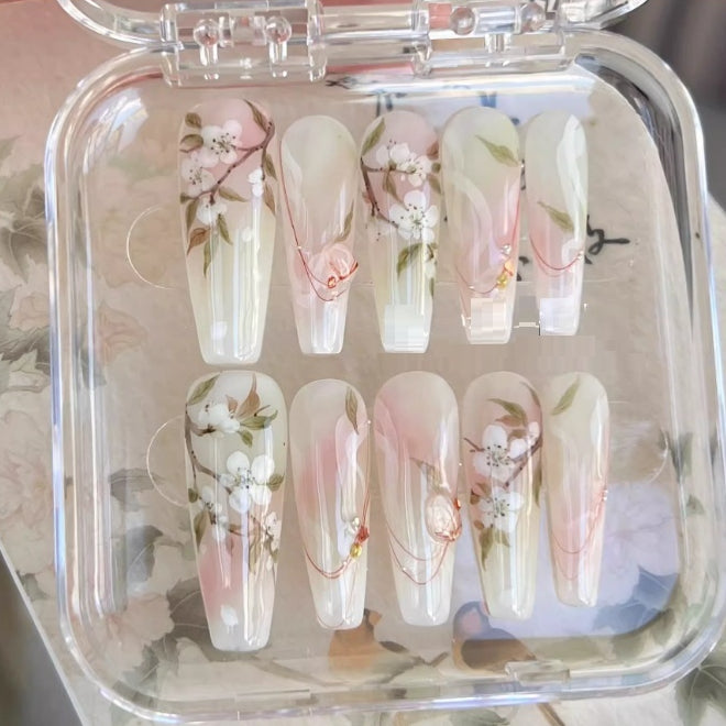 Pear Blossom Nail Stickers Hand Painted