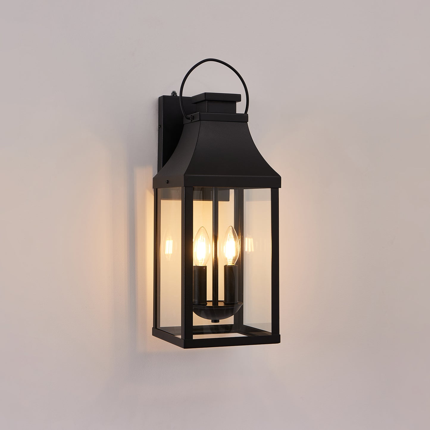 20-Inch Black LED Outdoor Wall Light with Dusk to Dawn Sensor - Waterproof Porch Sconce