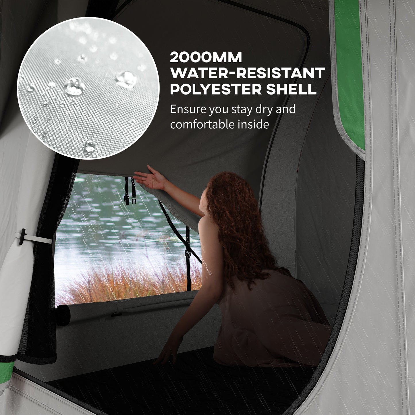 Waterproof SUV Tent for 5-6 Person Camping - Gray & Green