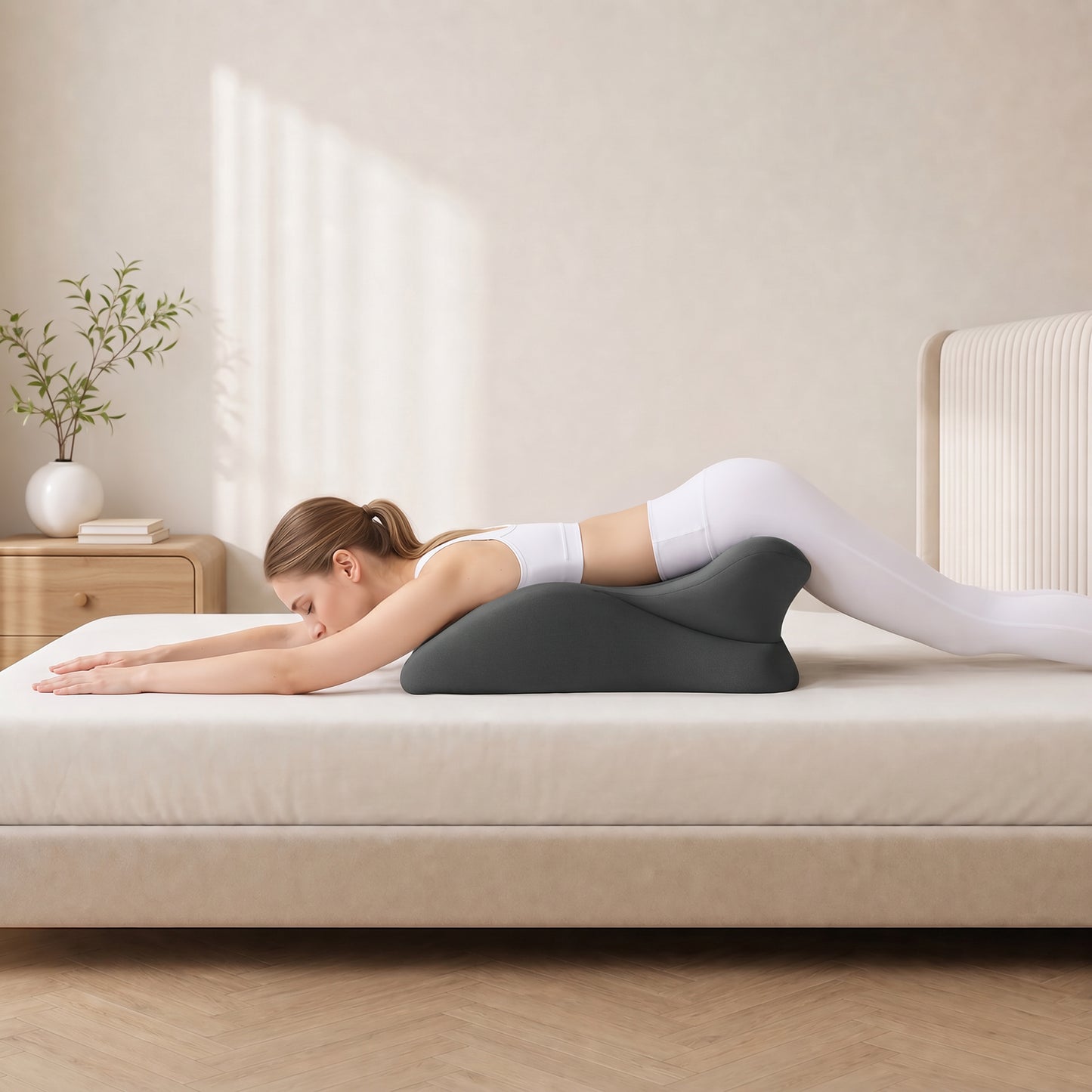 Ergonomic Memory Foam Wedge Pillow for Couples - Dark Grey