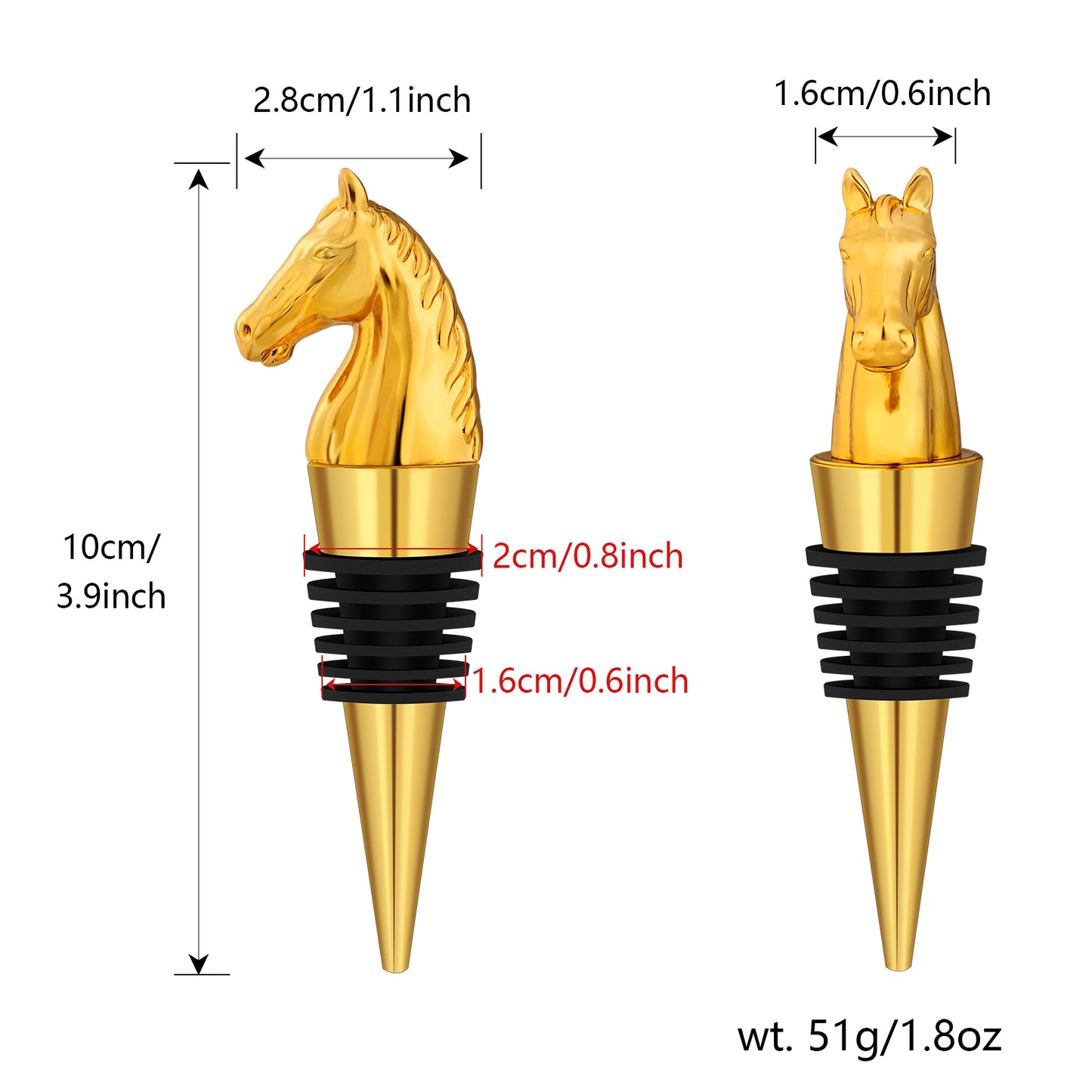 Horse Head Wine Bottle Stopper - Fun Animal-Shaped Design