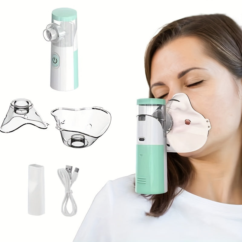 Portable Mesh Nebulizer Steam Inhaler for Travel and Home Use - Rechargable Ultrasonic Micro Mist Device