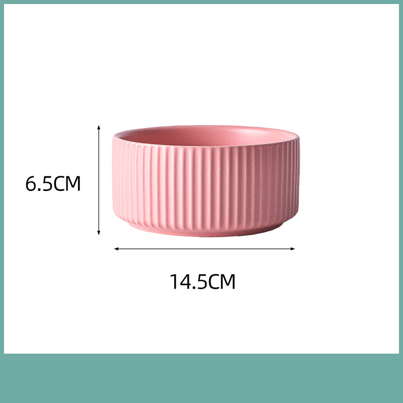 Ceramic Household Bowl Set - Food Safe, Solid Color, 6/8 Inch or Set