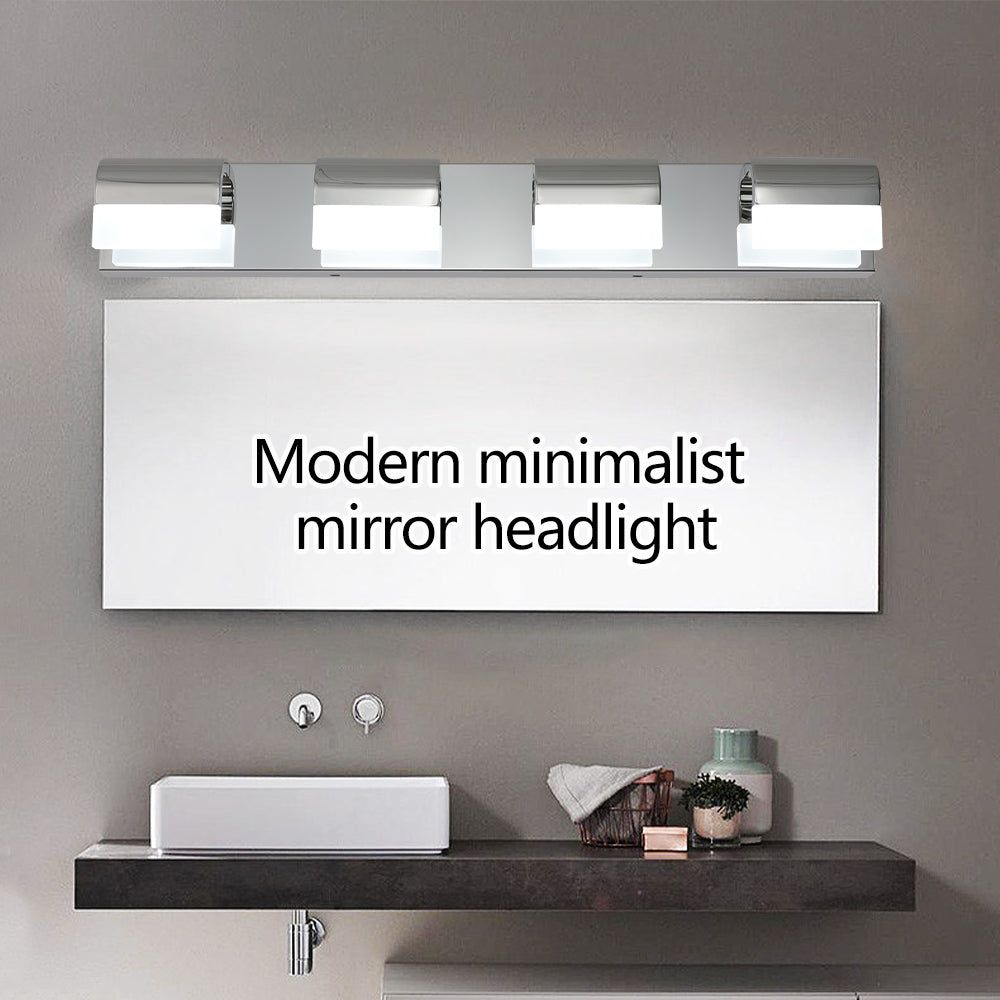 4-Light Modern Bathroom Vanity Lighting - LED Wall Fixture