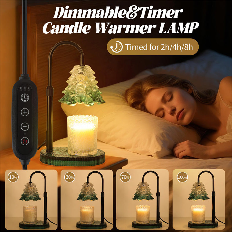 Candle Warmer Lamp with Timer & Dimmer - Adjustable Green Wax Melt