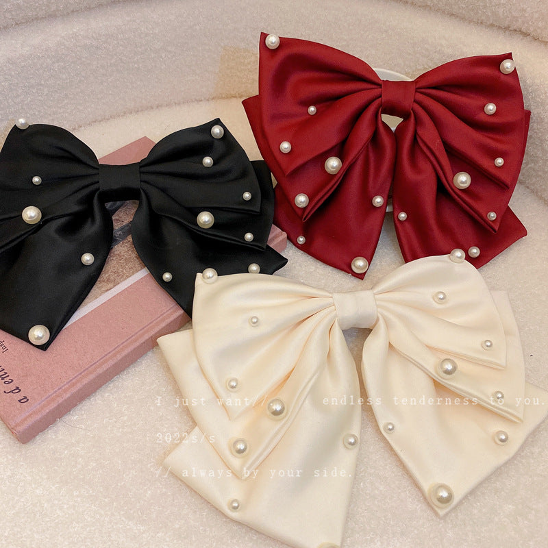 Pearl Bow Hair Clip Accessory - Star Design Headdress