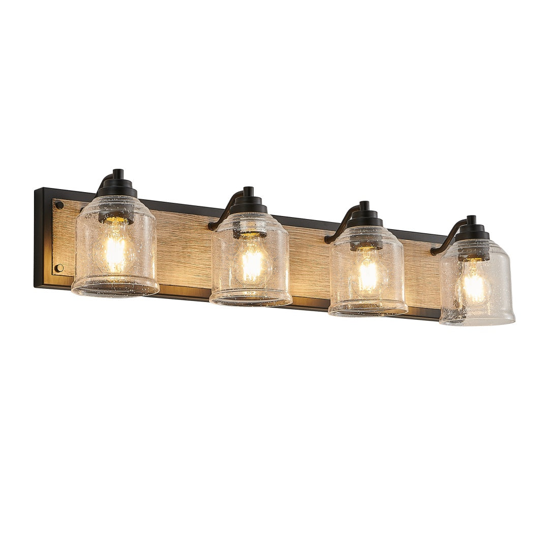 32-Inch Farmhouse Vanity Light Fixture - 4-Light Wall Sconce