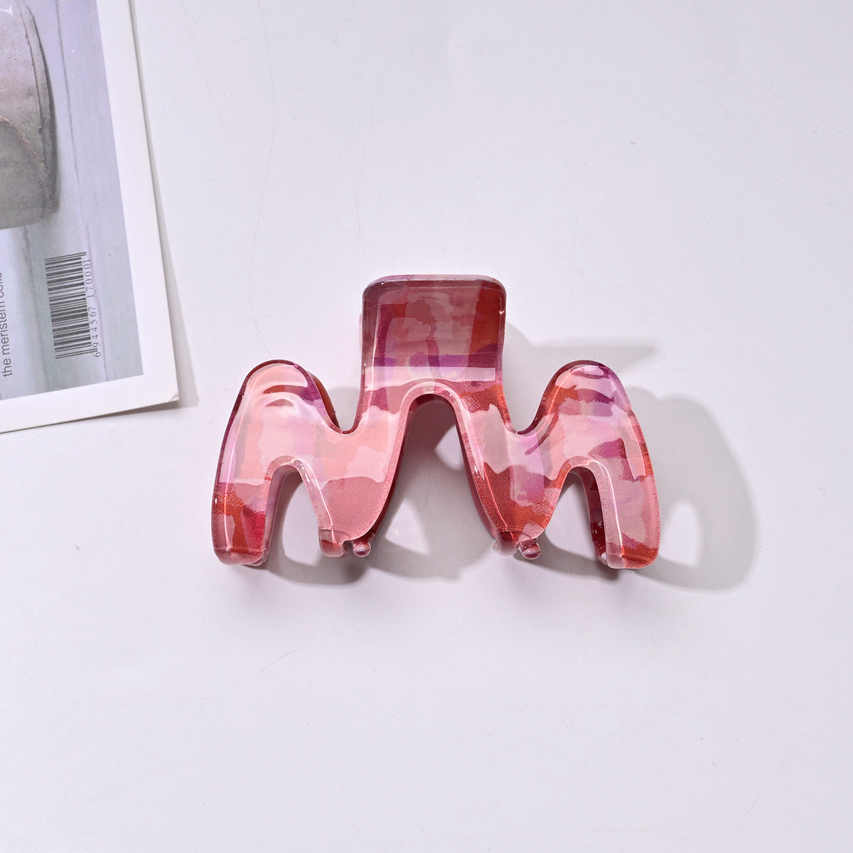 M-Shaped Wavy Acetate Hair Claw Clip for Women