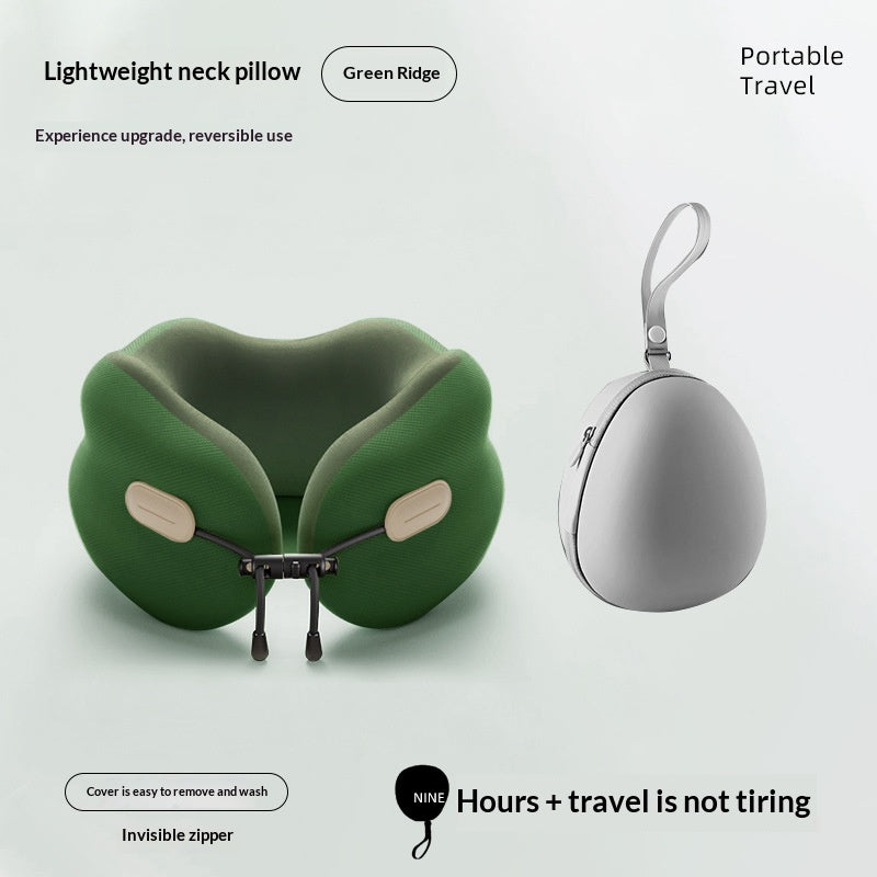 Memory Foam U-Shaped Neck Pillow with Portable Storage Bag for Travel