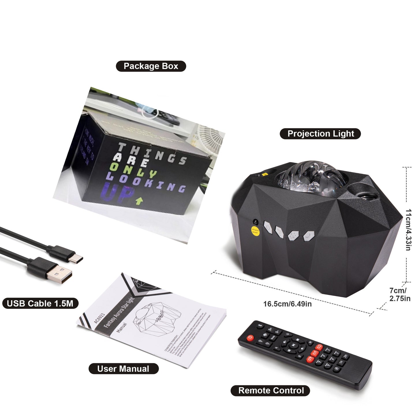Bluetooth Water Pattern Ocean Star Projector Lamp with Music Remote Control