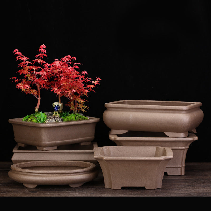 Ceramic Orchid Pot with Breathable Self-Priming Design - Houseplant Flower Container