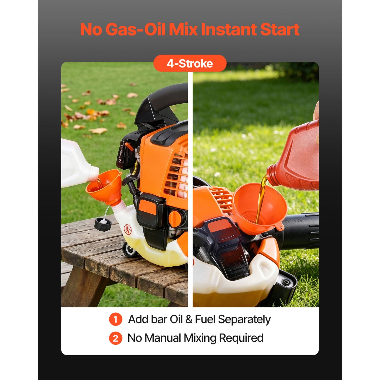 Gas Leaf Blower 25.4CC 4-Stroke Handheld Yard Debris & Snow Removal Tool