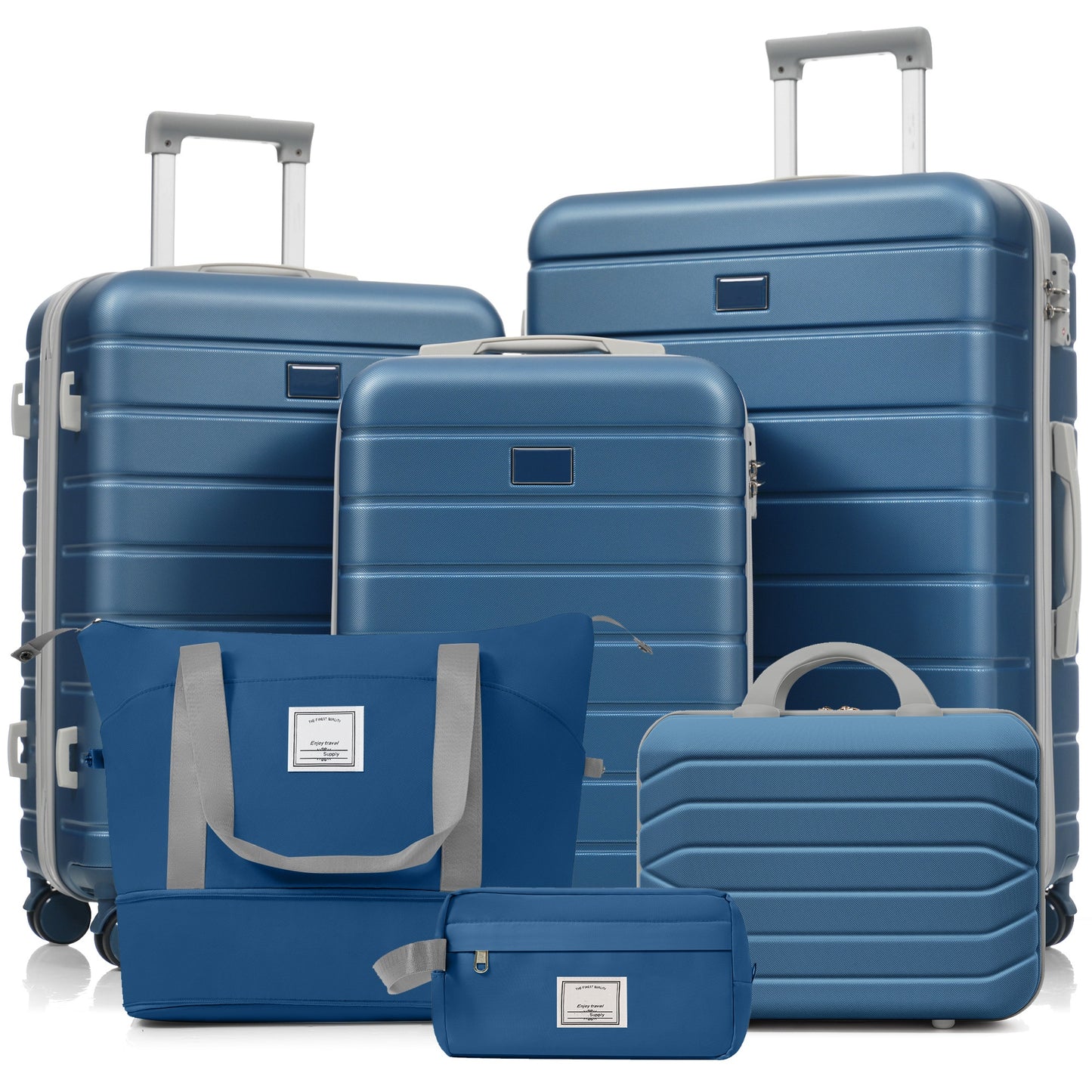 6-Piece Hardside Luggage Set with TSA Lock & Expandable Duffel - Blue