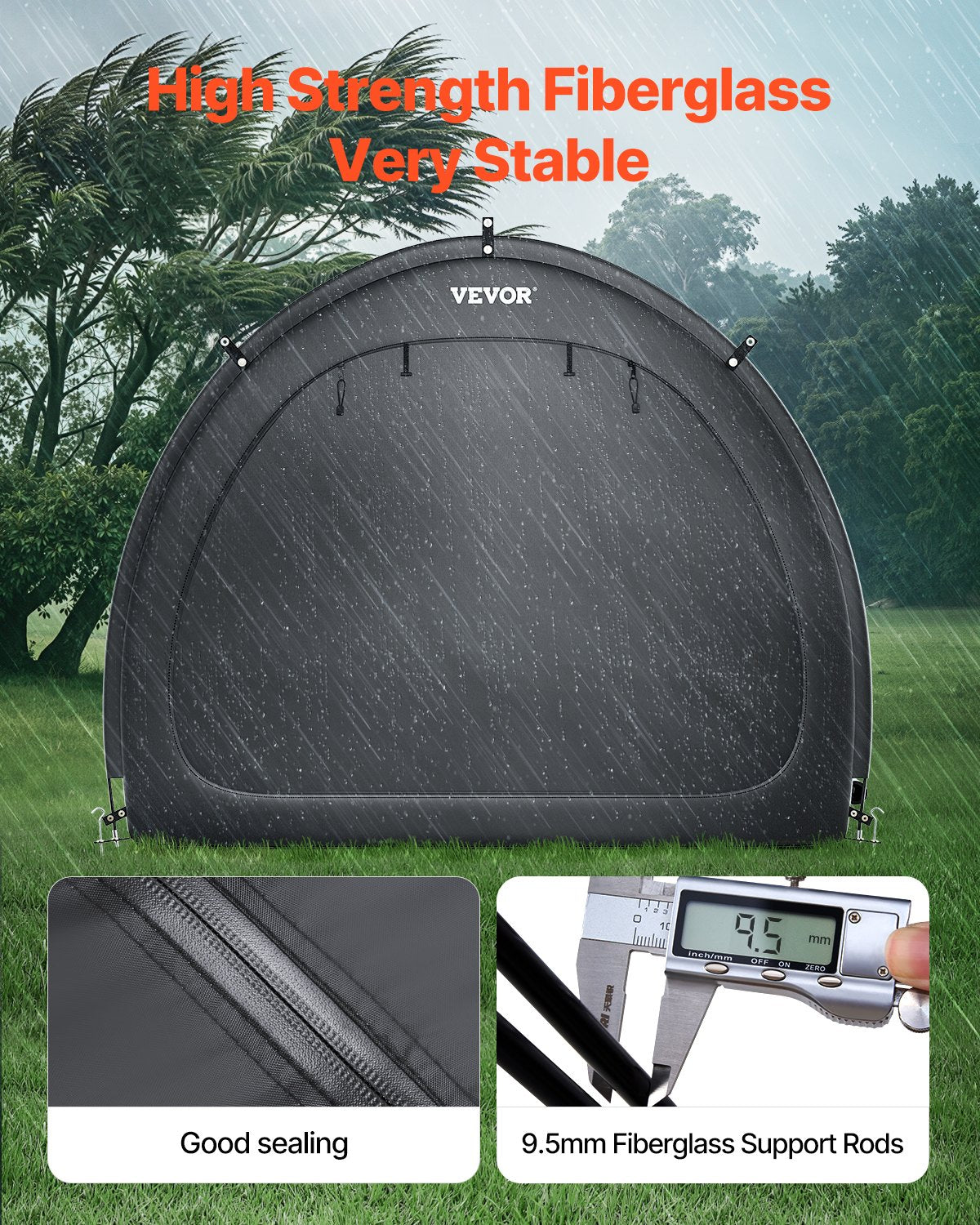 Outdoor Bike Storage Tent for 4-5 Bikes - Weatherproof Dual-Door Bike Shelter