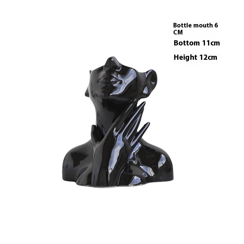 Black Ceramic Vase - European Style Home Decor Ornament