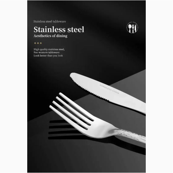 Premium Stainless Steel Cutlery Set - 4-Piece Flatware for Home