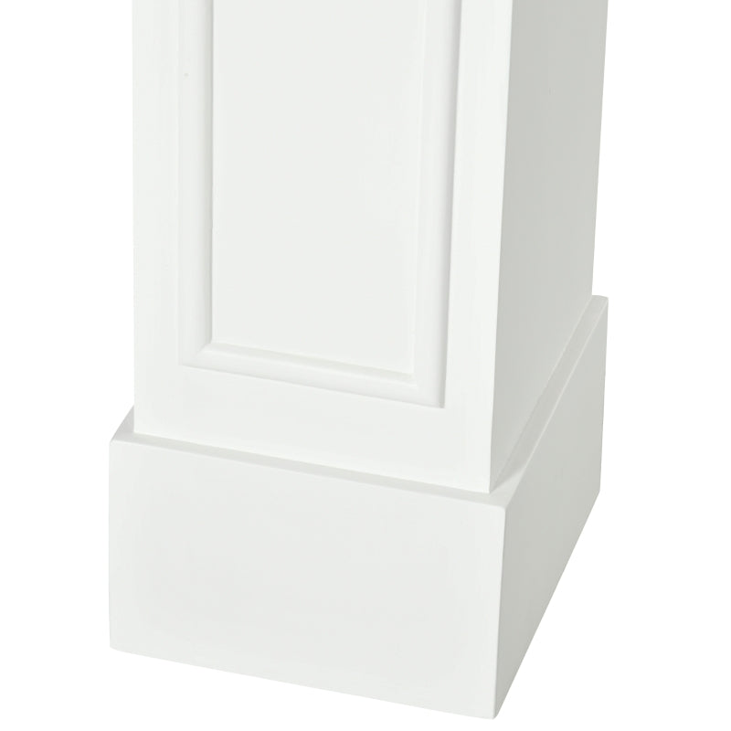 Modern White Fireplace Mantel with Decorative Pattern - MDF