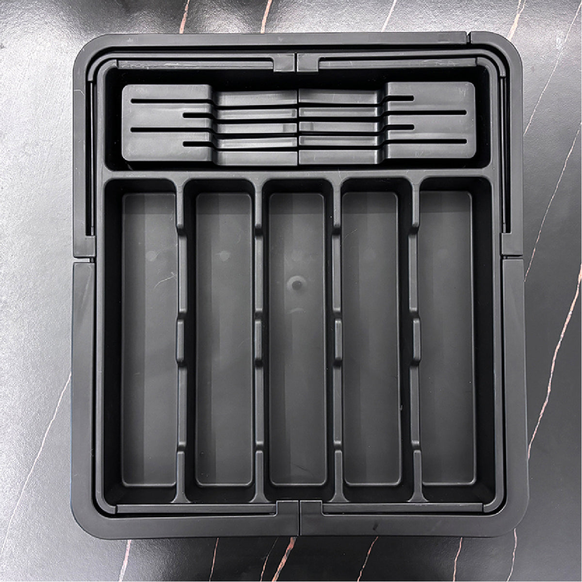 Kitchen Cutlery Storage Box Organizer with Expandable Compartments