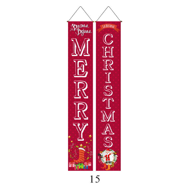 Christmas Lattice Curtain Hanging Flag for Festive Decor - Multiple Styles