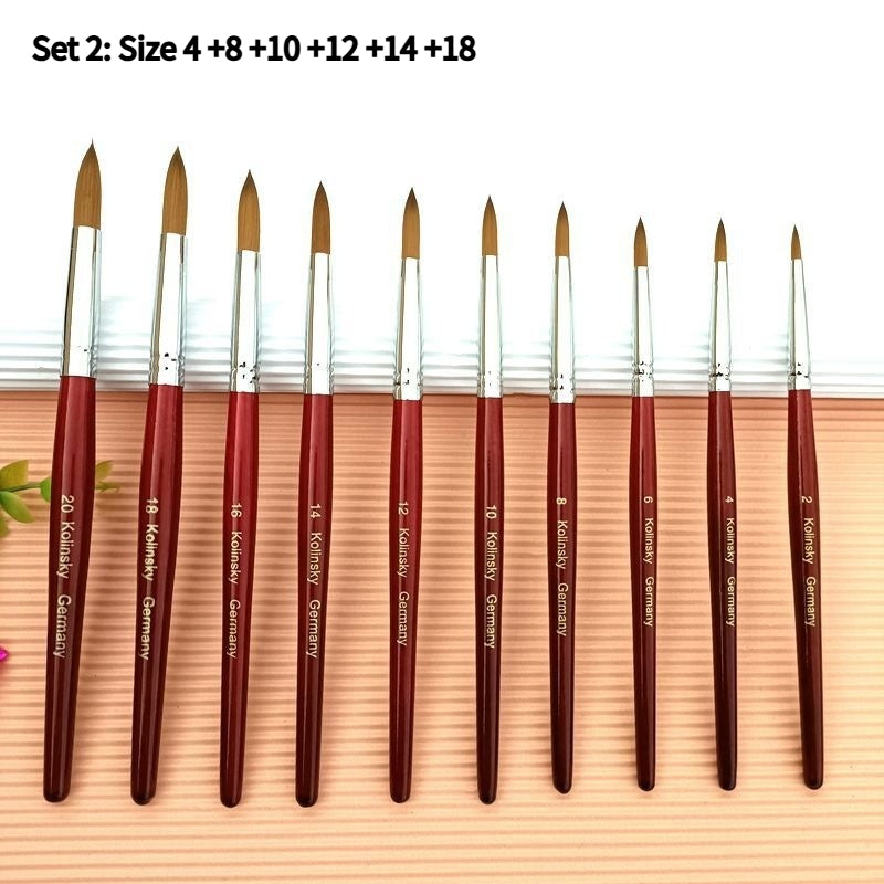 Nail Art Crystal Pen with Round Tip - Wooden Handle, Multiple Colors