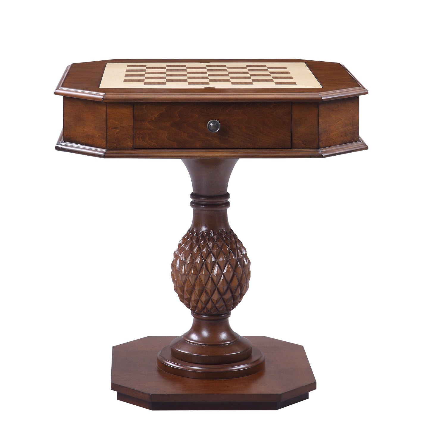 Bishop II Cherry Finish Reversible Chess & Checker Game Table
