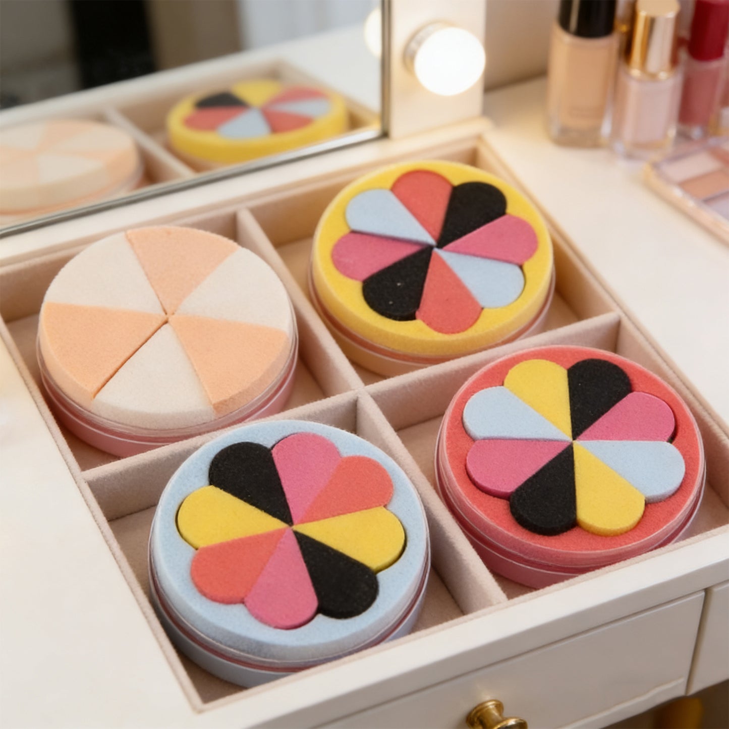 Soft Makeup Powder Puffs - 6 Piece Face Application Set