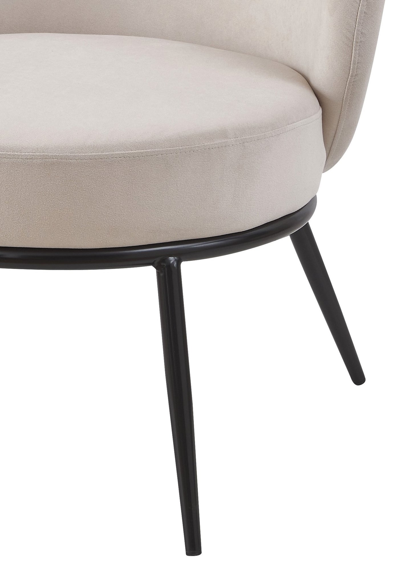 Round Velvet Accent Chair, Mid-Century Modern Upholstered Armchair