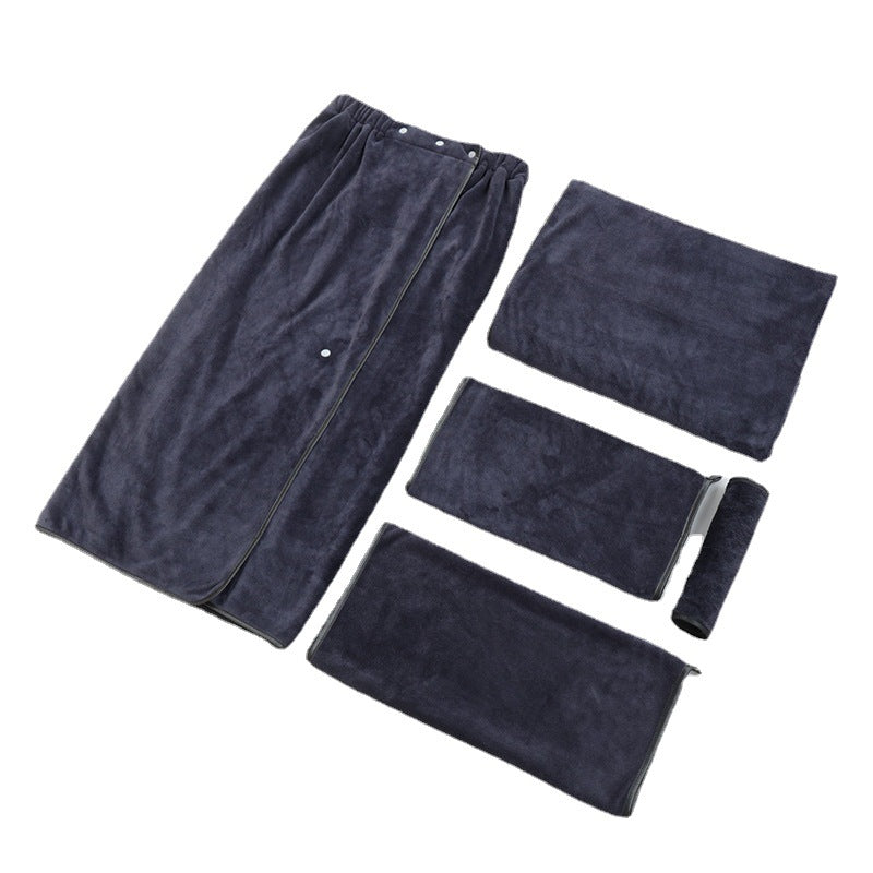 Large Microfiber Towel Set - 5-Piece Home & Bathroom Textiles