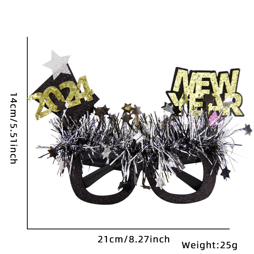 Funny New Year Party Glasses Photo Props - Holiday & Celebration Accessories