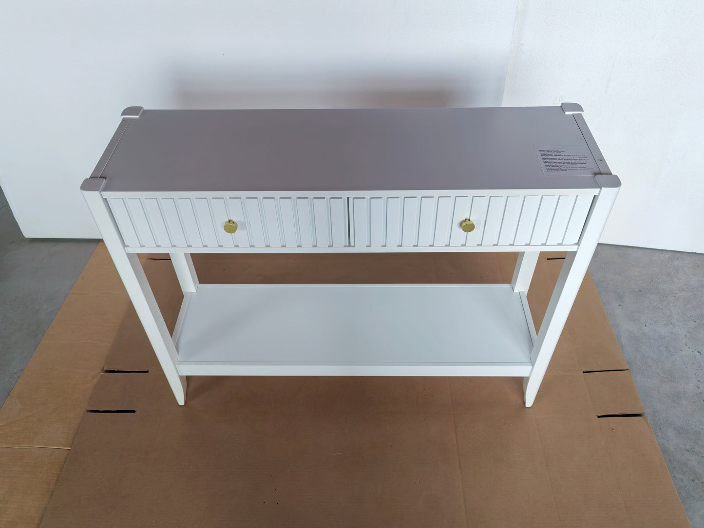 29.5" Tall Console Table with Drawers - White Accent Table