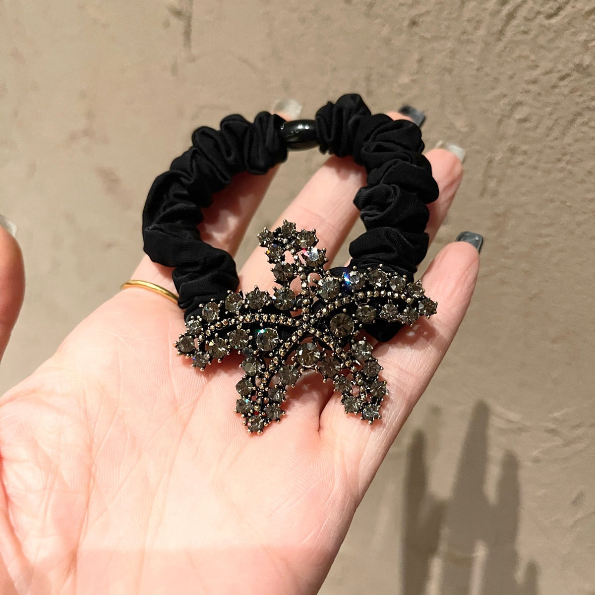 Starfish Rhinestone Hair Ring - Alloy