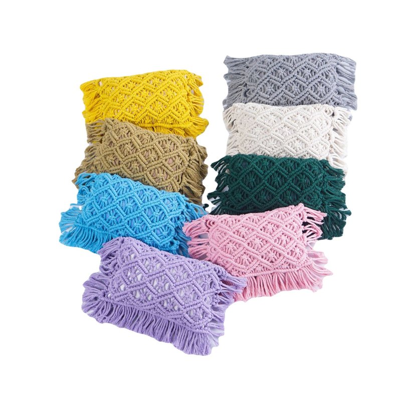 Hand-Woven Tassel Pillow for Home Decor - Soft Cotton Polyester Bedding Accent