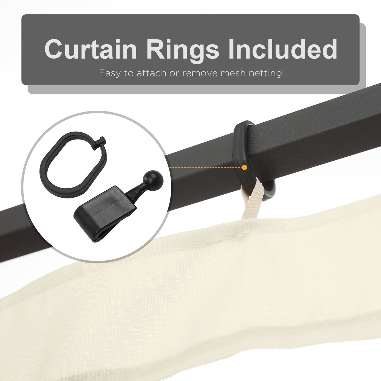 Replacement Mesh Netting for 12x12 Gazebos & Canopy Tents - Cream