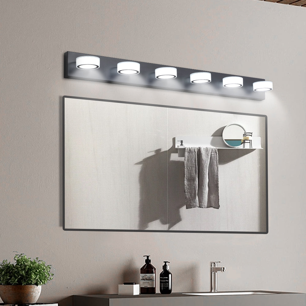 36W Dimmable 6-Light LED Vanity Light Fixture - Black