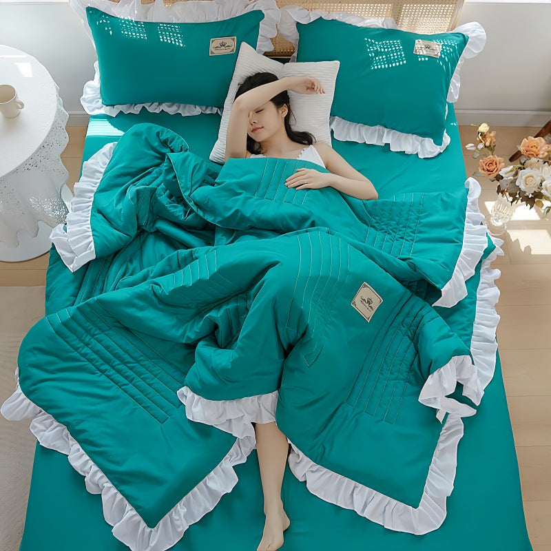 Korean Style Cotton Summer Blanket - Washed Cotton Bedding 200x230cm
