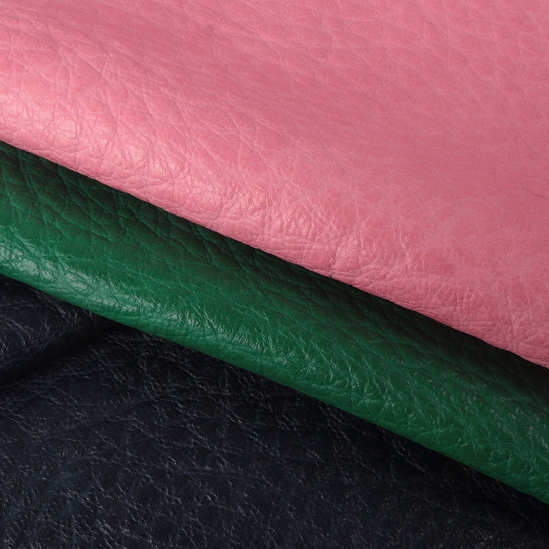 Half PU Leather Fabric for Upholstery & Garments - Black, Blue, Brown, Apricot
