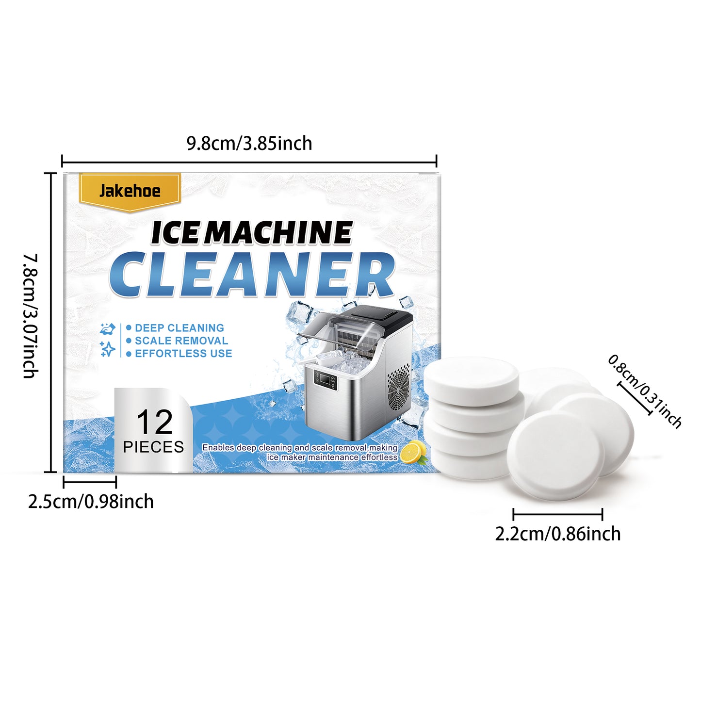 Ice Maker Cleaning Sheets 12 Pack - Food-Grade Descaler & Odor Remover