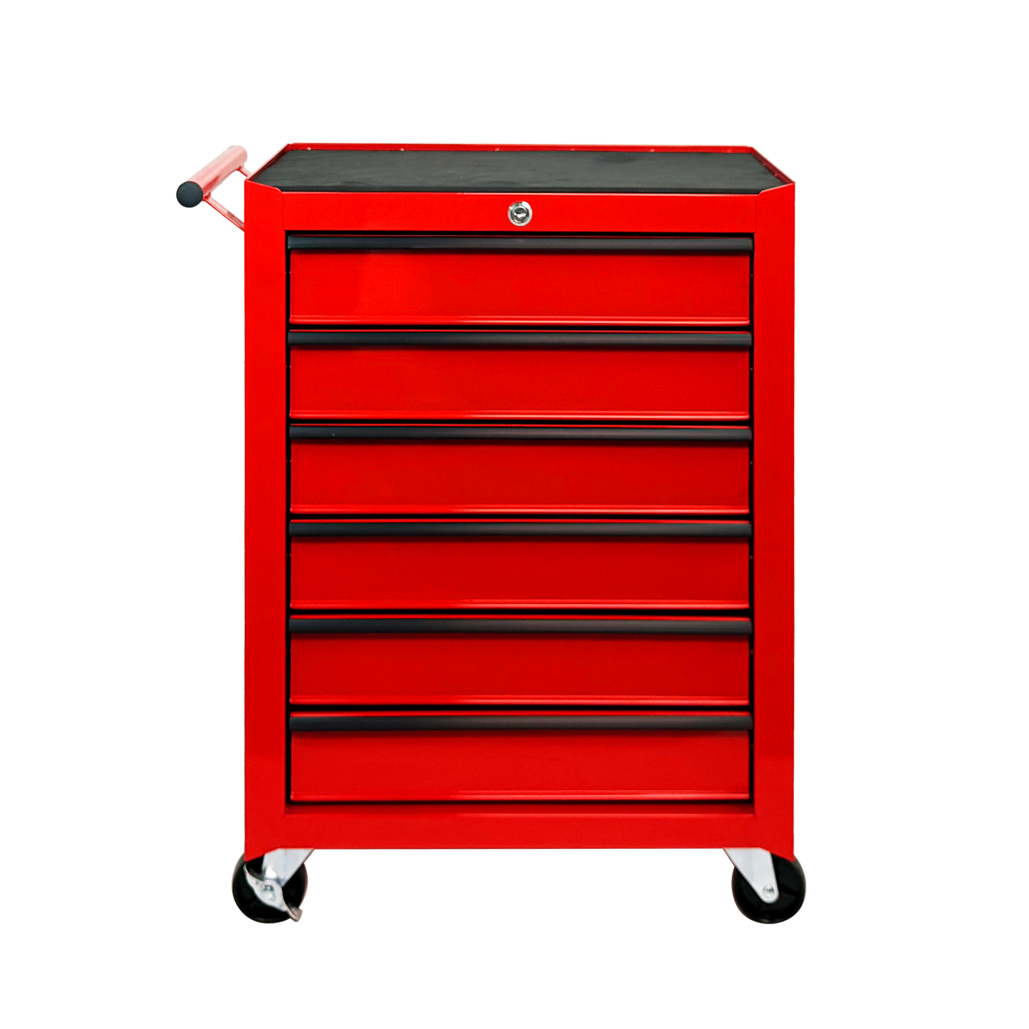 20-Inch Rolling Metal Tool Chest with 6 Drawers - Red