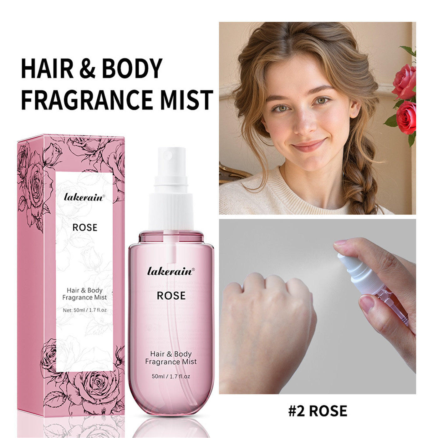 Vanilla Hair & Body Mist Spray 50ml Unisex Fragrance - Fresh Scent